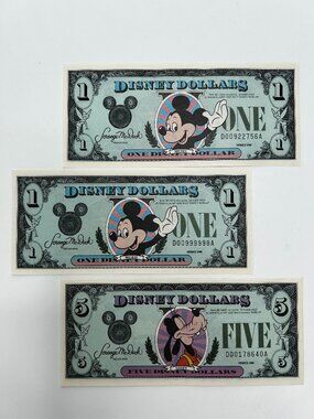 Disney Dollars QTY 3 Bundle Series 1988